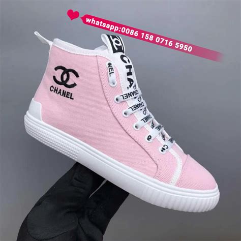 chanel pink and white shoes|chanel sneakers high top.